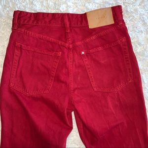H&M RED VINTAGE FIT HIGH WAISTED DENIM JEANS